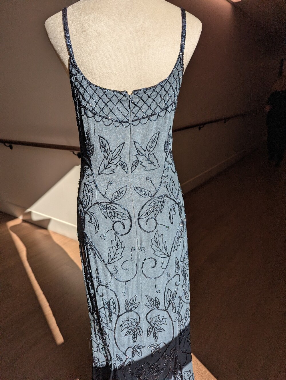 Newport News Beaded Black Evening Gown with Matching Shawl